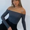 Twenty Eight Long Sleeve Bodysuit Steel