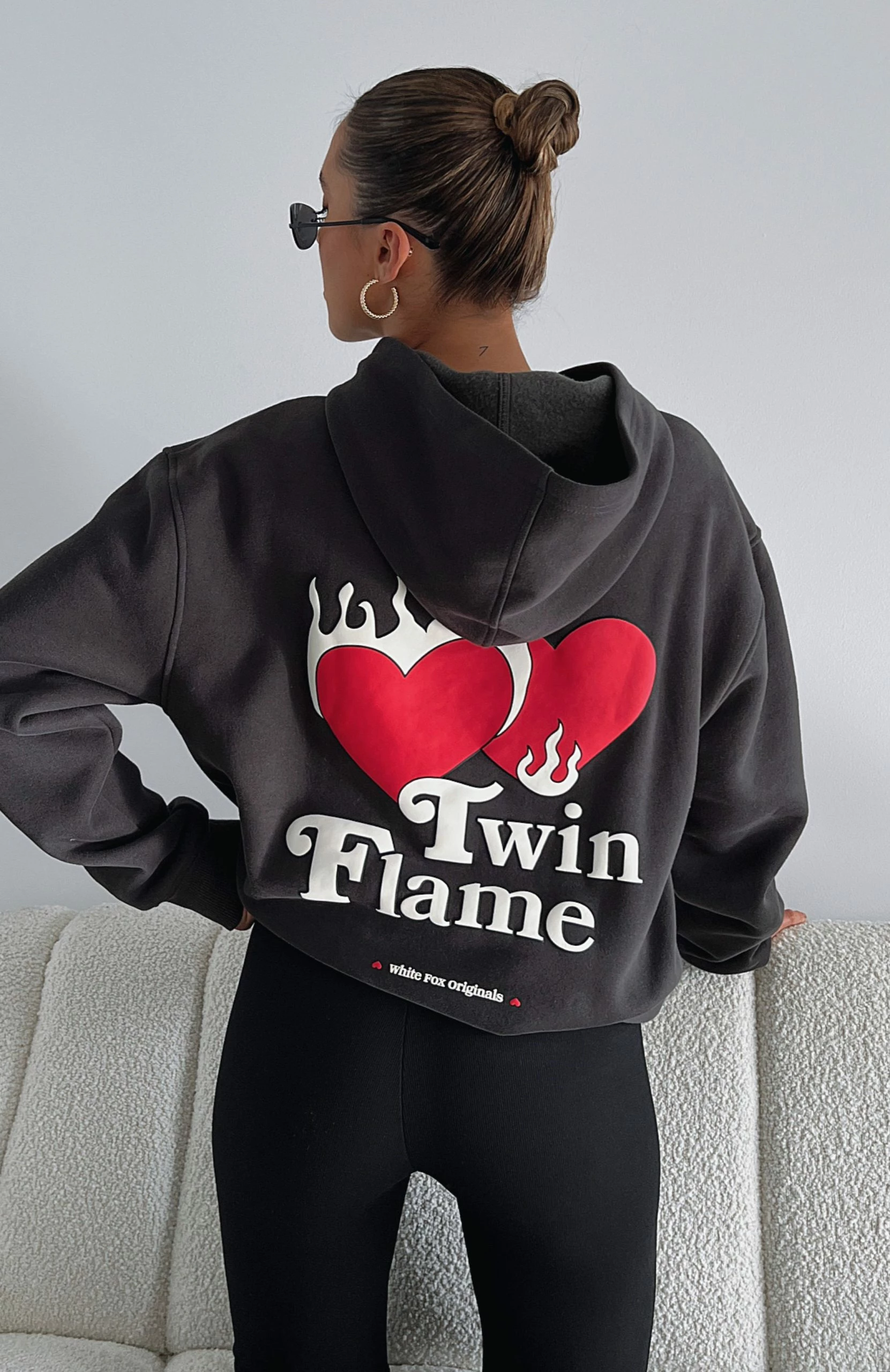 Twin Flame Oversized Hoodie Charcoal 1 Twin Flame Oversized Hoodie Charcoal