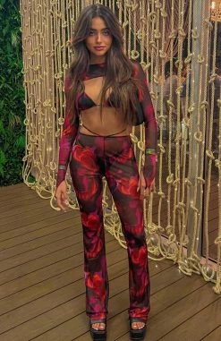Rhythm Of The Night Pants Pink Flame Print -Outlet The Lounge Vibe Store Taylor 19625cbb 576e 4b94 802f 29575834779b