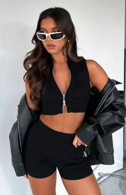 Weekender Knit Shorts Black -Outlet The Lounge Vibe Store WEEKENDER KNIT VEST SHORTS 09.05.23 02