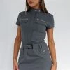 We Are Young Mini Dress Charcoal