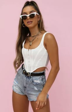 Bad Gal Bustier White -Outlet The Lounge Vibe Store WF0275