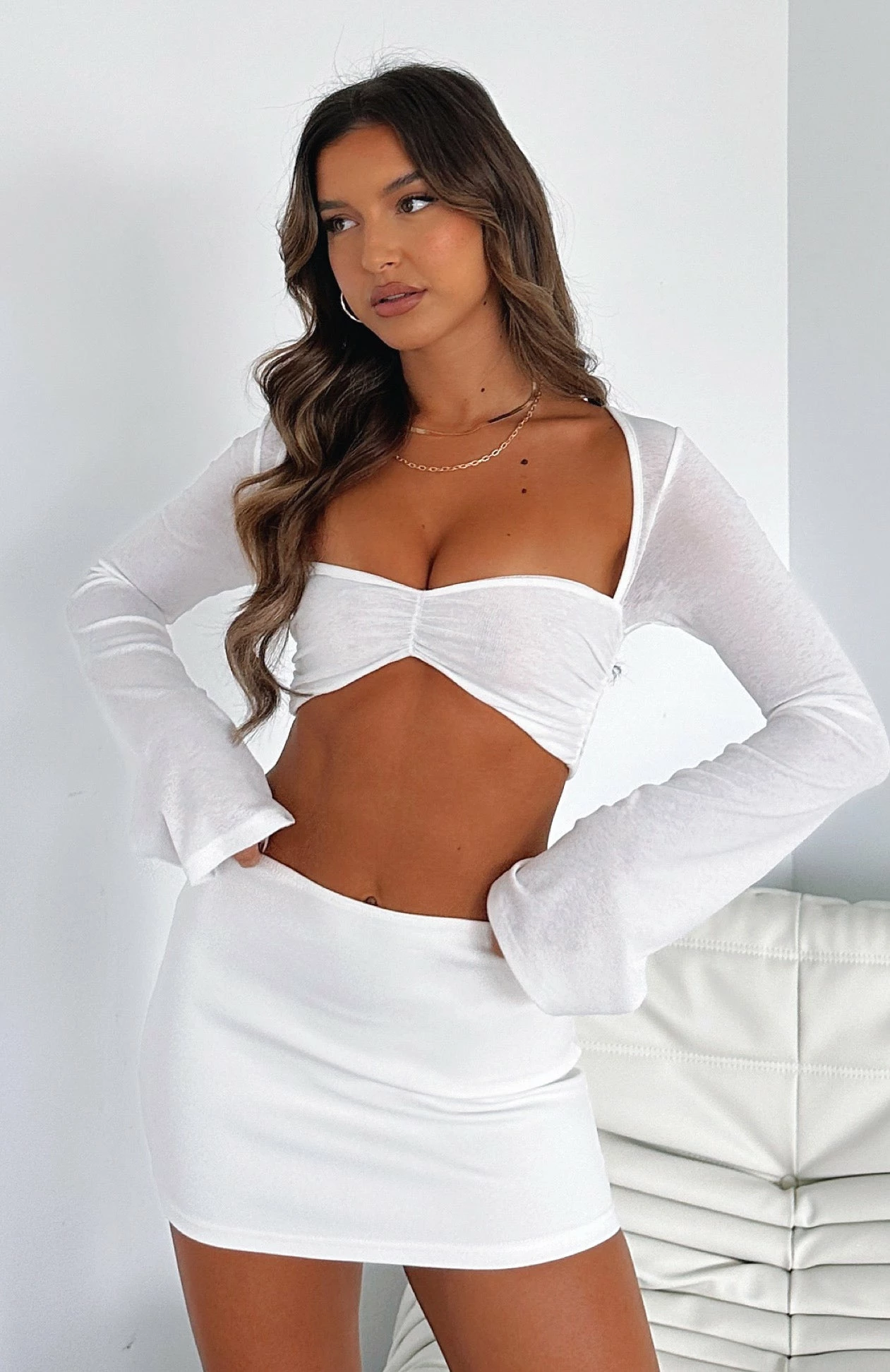 What About Me Long Sleeve Crop White 1 What About Me Long Sleeve Crop White