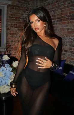 Wasted Times Long Sleeve Maxi Dress Black