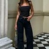 Call You Mine Mid Rise Wide Leg Jeans Washed Black