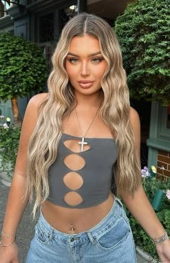 Toxic Love Crop Charcoal -Outlet The Lounge Vibe Store efwcs