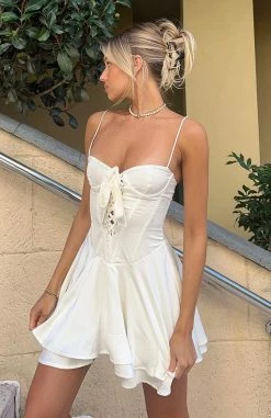 Stay Together Mini Dress Cream -Outlet The Lounge Vibe Store rog segs