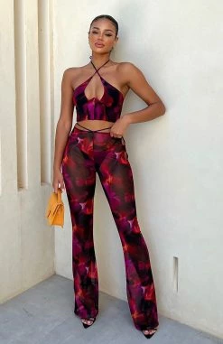 Rhythm Of The Night Pants Pink Flame Print -Outlet The Lounge Vibe Store savannahshaerichards c0b733bd 0209 4c5a 970a 5f62cfca31d2