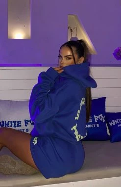 Project 5 Oversized Hoodie Cobalt -Outlet The Lounge Vibe Store the.rmb